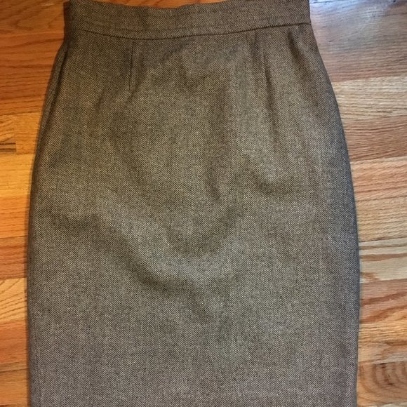 WOMENS KATE HILL BLACK TAUPE PENCIL SKIRT  6P - Picture 2 of 8